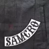 soa black leather vest