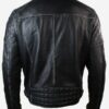 Men's Distressed Motorcycle Leather Jacket Back