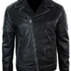 Men's Distressed Motorcycle Leather Jacket