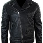 Men's Distressed Motorcycle Leather Jacket