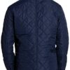 Mens Quilted Cordura Jacket Stand Collar Navy Blue Back