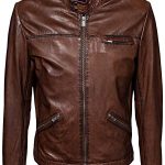 Men's Retro Café Racer Leather Biker Jacket