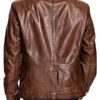 Men's Retro Cafe Racer Leather Biker Jacket Back