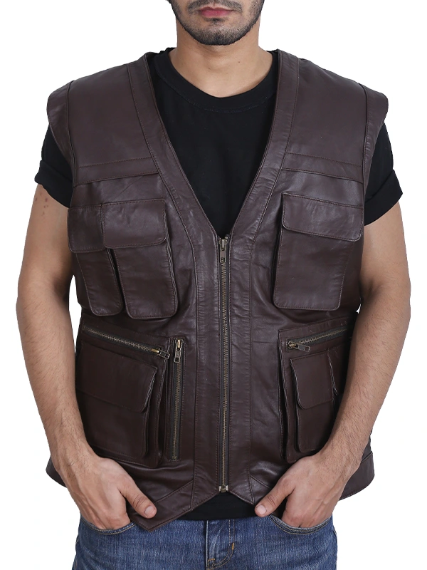 Jurassic World Chris Pratt Owen Grady Leather Vest