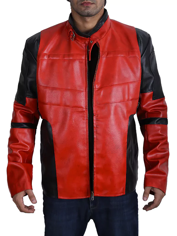 Wade Wilson Deadpool Red Leather Jacket