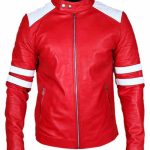 Brad Pitt Fight Club Red Leather Jacket