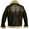 Mens Aviator RAF B3 Sheepskin Leather Shearling Jacket Black 1