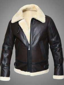 Buy Mens RAF Sheepskin Leather Flying Jacket Dark Brown