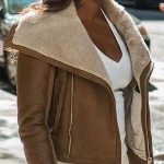 Power TV Series Tasha St. Patrick Sheepskin Shearling Jacket