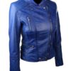 Women-Slim-Fit-Diamond-Quilted-Leather-Biker-Jacket-Blue-2