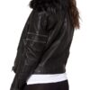 Womens Cafe Racer Leather Motorcycle Jacket Black 03