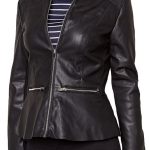 Womens Fashion Designer Leather Jacket Black