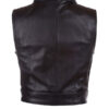 Womens Fashion Designer Leather Motorcyle Vest Black 01