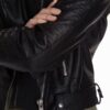 Womens Real Leather Motorcycle Leather Black