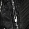 Womens Waxed Sheepskin Leather Biker Jacket Black