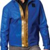 Men Biker Blue Jacket