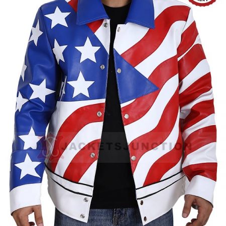 Buy American Flag Vanilla Ice Leather Jacket Biker Style