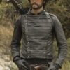 Black Leather Jacket worn by Hector Escaton in Tv Series Westworld