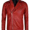 Fergal Devitt Motorcycle Red Leather Jacket