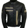 Men's Black Retro Leather Biker Jacket