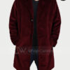 Mens Maroon Mid Length Velvet Coat