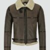 Mens Air Force Shearling Brown Leather Jacket