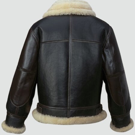 Mens Black Shearling B3 Flying Leather Jacket - Bomber Jacket