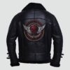 Mens Black Leather Biker Jacket