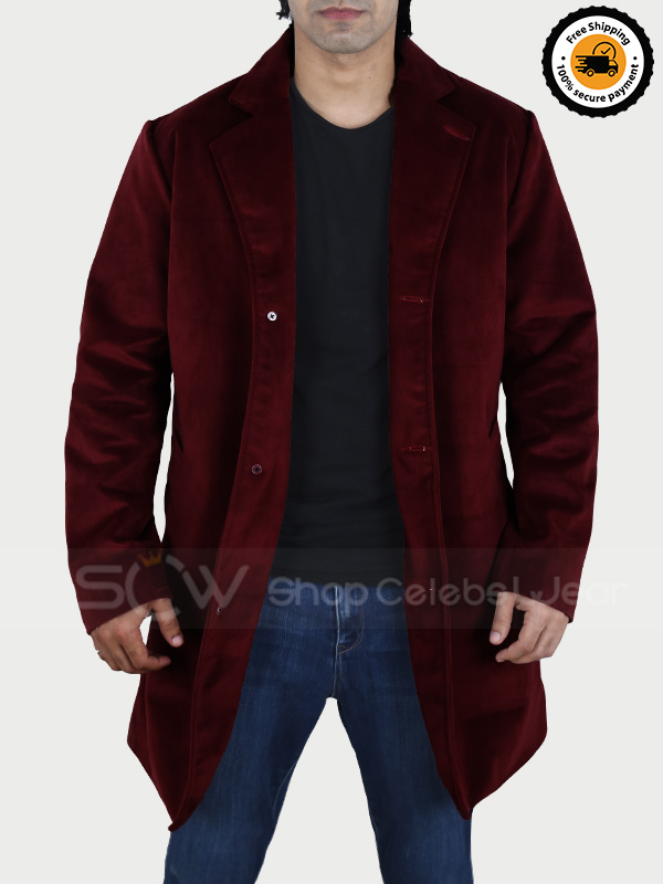 Mens Velvet Maroon Coat