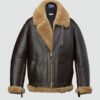 Mens RAF Shearling Leather Jacket