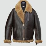 Mens RAF Shearling Leather Jacket