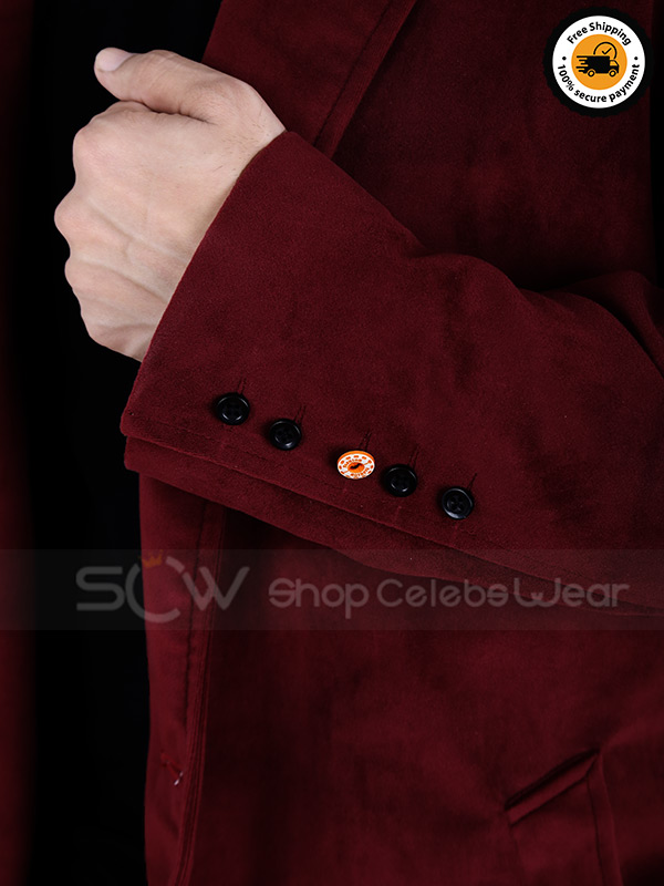 12th Doctor Who Velvet Coats Peter Capaldi Burgundy Velvet Blazers Coats  Jackets