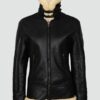 Womans Sherarling Black Leather Jacket