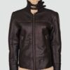 Women Aviator Bomber Leather Jacket