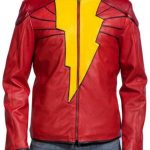 Red Leather Captain Marvel Shazam Jacket