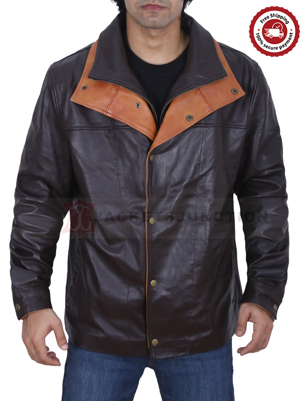 Gil Birmingham Yellowstone Brown Leather Jacket