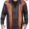 Gil Birmingham Yellowstone Brown Leather Jacket Closure