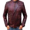 Guardians of The Galaxy 2 Chris Pratt Maroon Leather Jacket