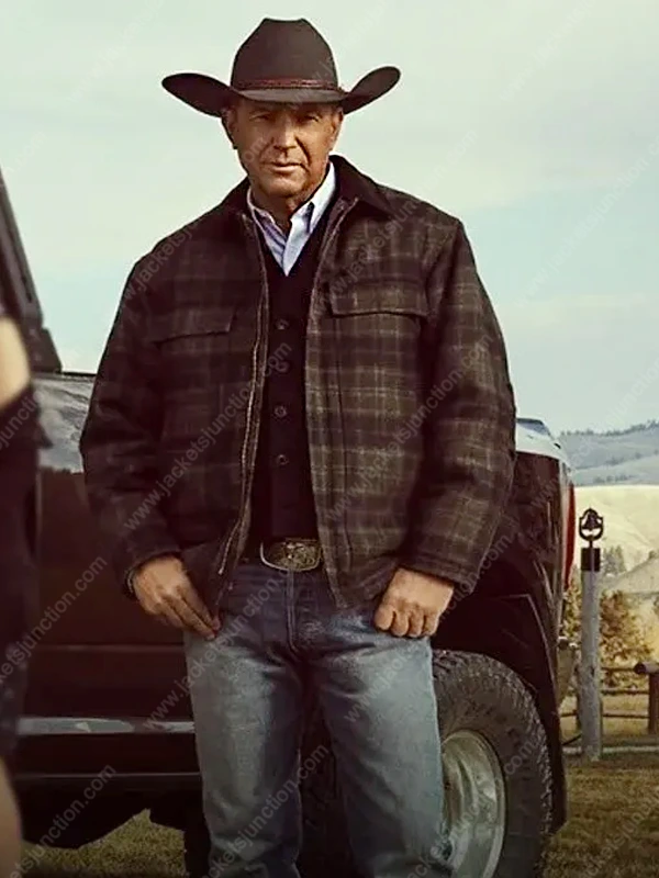 Yellowstone Kevin Costner Plaid Checked Jacket - JacketsJunction