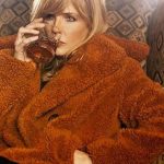 Kelly Reilly Yellowstone Orange Shearling Coat