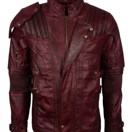 Guardians of The Galaxy 2 Chris Pratt Maroon Leather Jacket