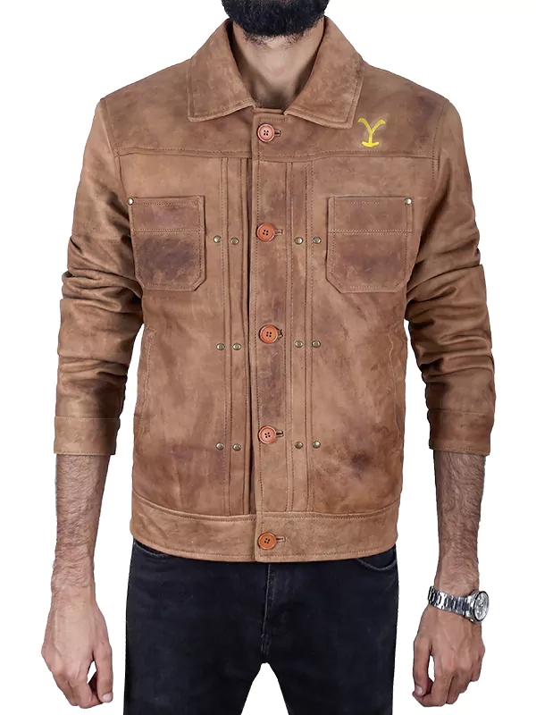 Yellowstone Luke Grimes Brown Leather Jacket