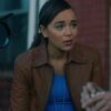 Ashley Madekwe The Umbrella Academy Brown Leather Jacket