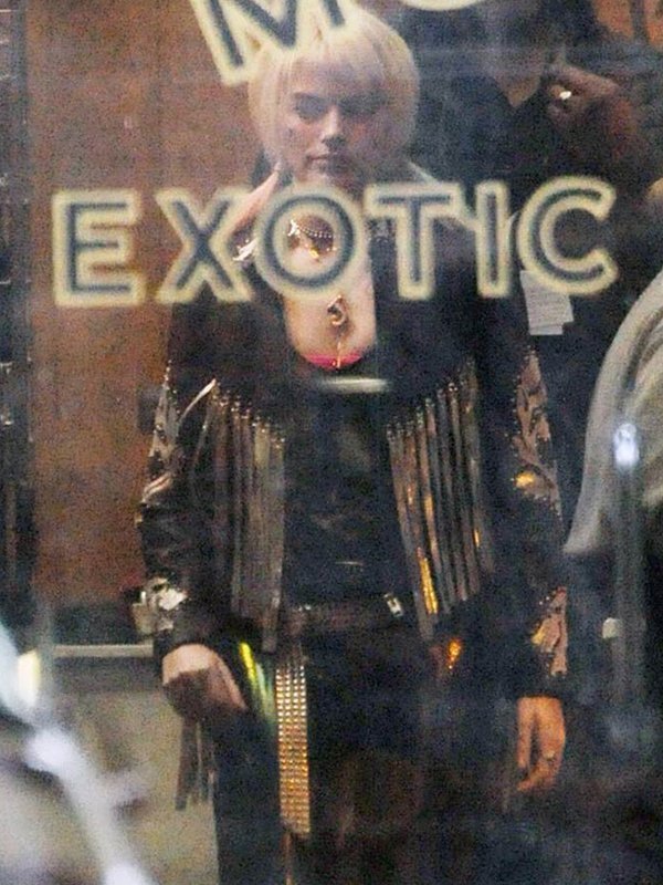 Birds of Prey Margot Robbie Black Fringe Jacket