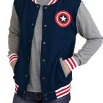 Captain America Blue Varsity Bomber Jacket