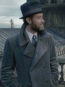 Fantastic Beasts 2 Albus Dumbledore Grey Corduroy Coat