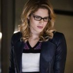 Felicity Smoak Arrow S05 Blue Leather Jacket