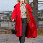 Julia Garner Modern Love Hooded Wool Coat