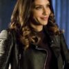 Juliana Harkavy Arrow Black Padded Leather Biker Jacket