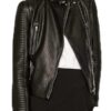 Juliana Harkavy Arrow Leather Biker Jacket